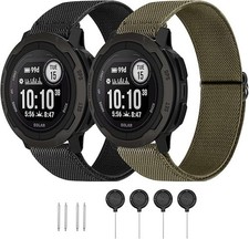 22mm Elastic Nylon Band Compatible with Garmin Instinct 1/2/3 45mm Solar/Fore...