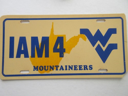 I Am for West Virginia University Nummernschild Booster Kunststoff 4 Bergsteiger - Bild 1 von 4