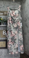 Adrianna Papell Off the Shoulder Column Gown Slate Gray / Blush Multi 16