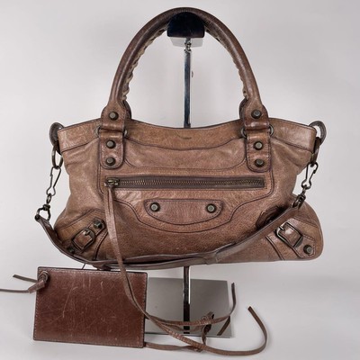 Balenciaga The First hand, shoulder bag 2-way brown leather | eBay