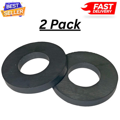 2 Pack Ceramic Ring Magnets Ferrite Strong Magnetic Material Free& Fast Shipping
