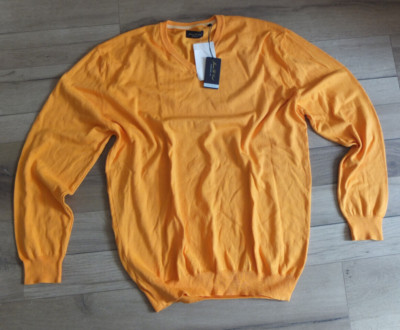 * JAMES B.COOK V- Pullover XL NEU 100% Baumwolle Wöhrl Haus Marke Orange