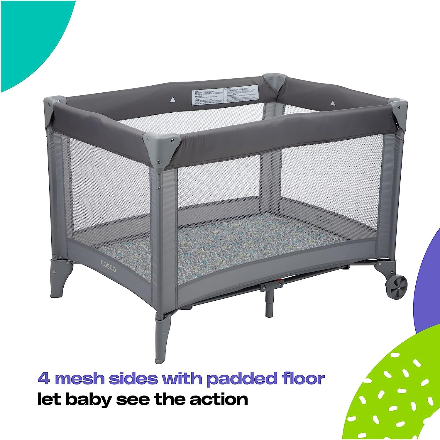 Cosco Funsport Compact Portable Playard, Lightweight, Easy Set Up