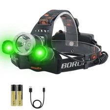 90000LM LED Headlamp Rechargeable Head Torch Lamp Green Light Hunting Headlight