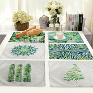 Black Cat Cotton Linen Insulation Placemat Dining Coffee Table Mat Home Kitchen