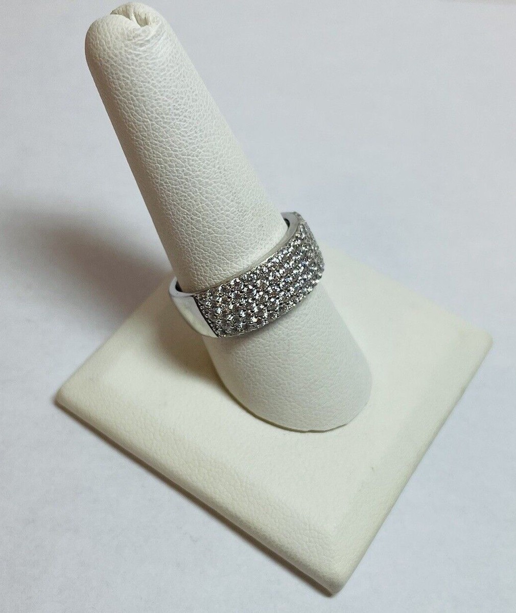 Swarovski Sterling 925 Silver Evoke 5 Row Crystal Ring Sz 9.25
