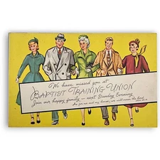 Vintage Baptist Training Union Post Card Church Religion