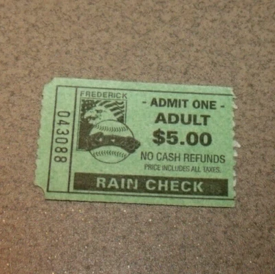 Frederick Keys 1993 Adult General Admission MiLB Ticket Stub Harry Grove Stadium - Image 1 of 3
