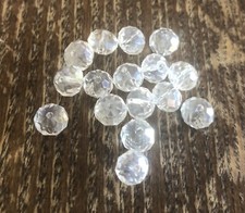 Austrian Crystal Subtle Clear Ab Faceted Rondell Bead Lot Old Stock