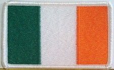 IRELAND Flag Patch with Hook Adhesive fastener Military Tactical White Emblem 6