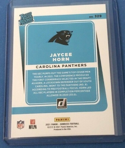 Jaycee Horn 21 Donruss Rated Rookie Purple 480 500 Football Card Ebay