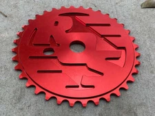 ROS - RIDE OUT SUPPLY LOGO SPROCKET - BIKE CHAINRING - SE BIKES - RED