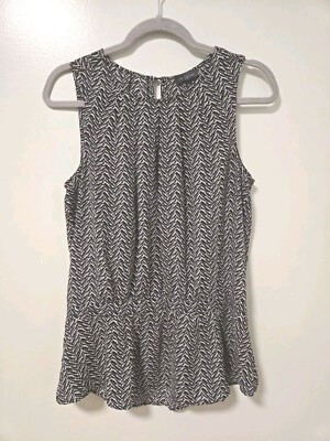 The Limited  Black White Sleeveless Blouse Size M Business Casual. Women