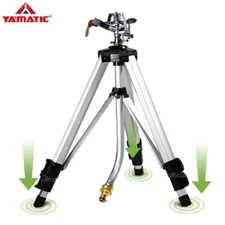 YAMATIC 18"-36"H Impact Lawn Sprinkler on Tripod Base Large Area Zine Head