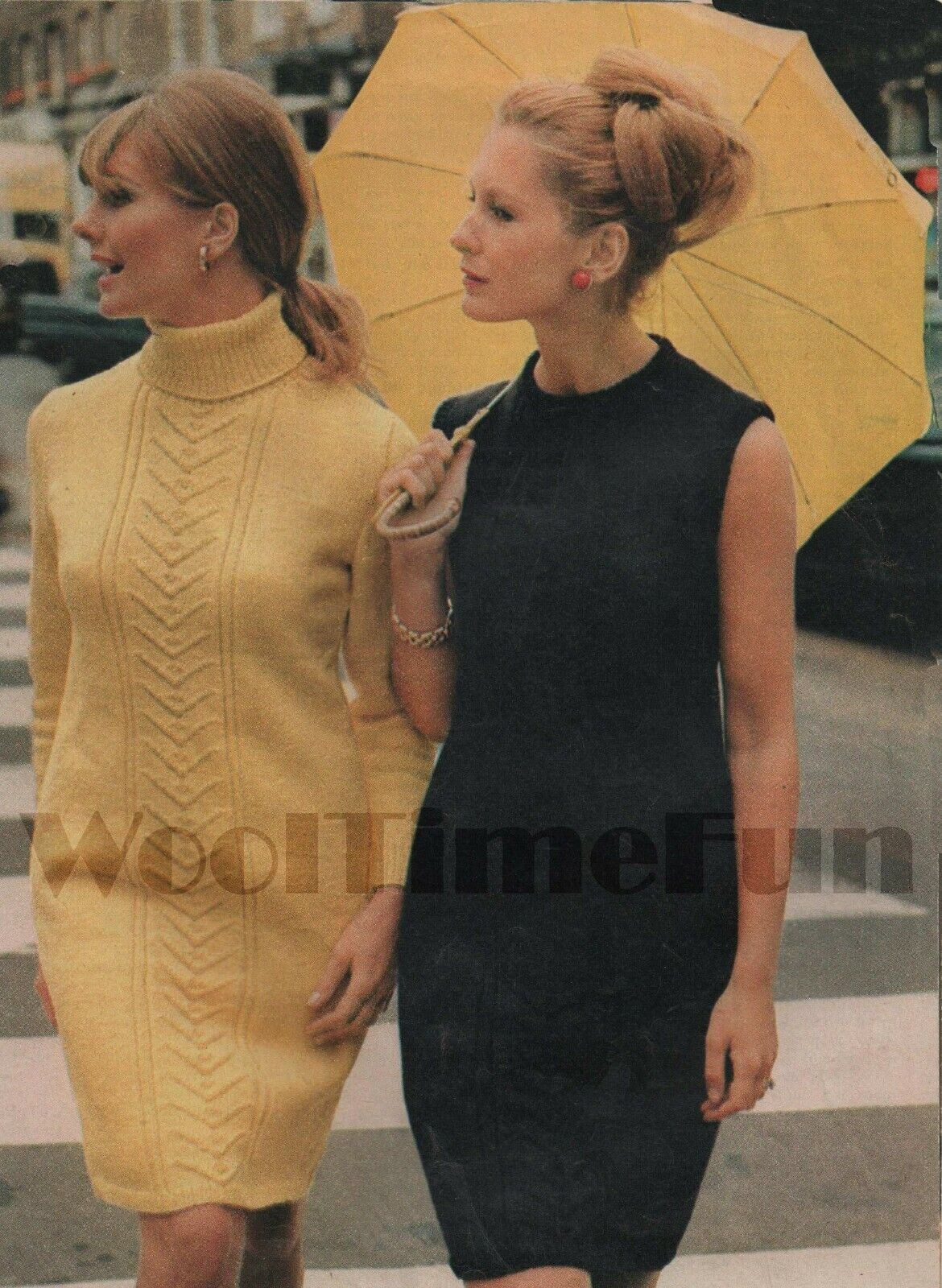 Knitting Pattern 2 x Lady's Vintage Cable Design Dresses. DK yarn.