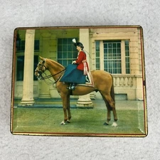 Vintage Queen Elizabeth II And Horse Candy Toffee Tin Edward Sharp & Sons