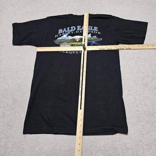 Camisa Harley Davidson Para Hombre Mediana Negra Motociclista Águila Calva Marquette MI - Imagen 10 de 11
