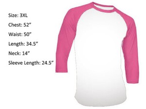 pink and white raglan shirt