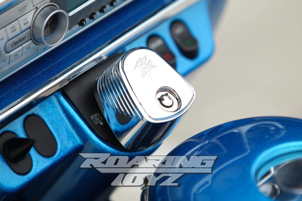 Tapa de encendido cromada Billet personalizada cubierta pasador a rayas Harley Touring ultra clásico Foto 2 de 4