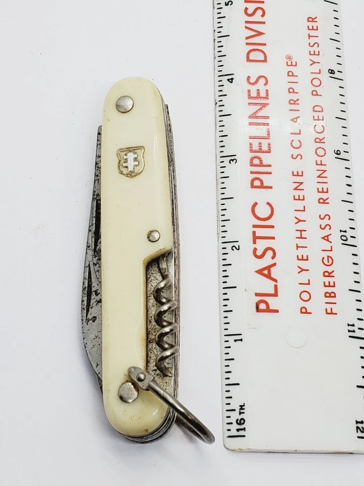 Cuchillo de Bolsillo Vintage Colonial EE. UU. Abridor de Cuchillas Tornillo de Corcho Multitool (40) Foto 2 de 4