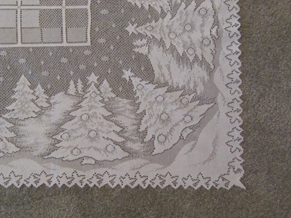 Lace Tablecloth White Winters Eve design 60 x 83 - Image 3 of 4