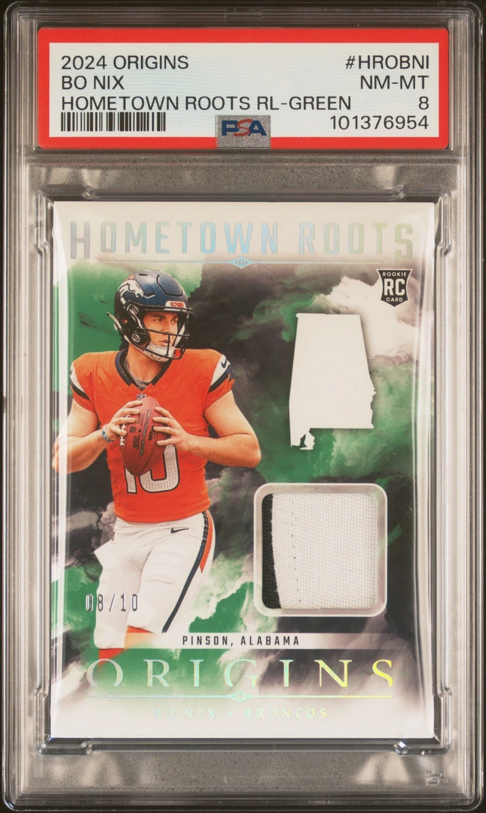 Bo Nix Panini Origins Hometown Roots Relics #HROBNI Green