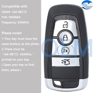 Oem Smart Remote Key For 2018 2019 Ford Mustang Fob 4 Buttons 434mhz 164 R8172 Ebay