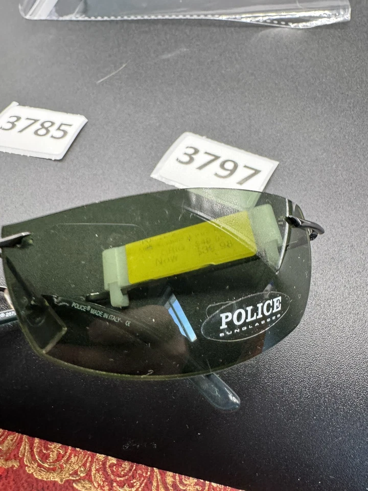 Authentic Vintage Police 2672 Square Rimless Sunglasses Unisex Green Lens - Image 2 of 4