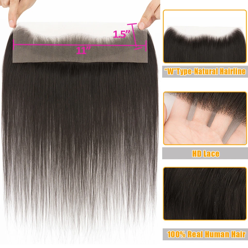 Pieza de pelo frontal de encaje para mujeres línea del cabello cabello humano pre depilado pérdida toupee Foto 4 de 4