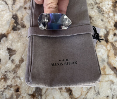 100% Authentic ALEXIS BITTAR Blue/Purple LUCITE Asymmetrical