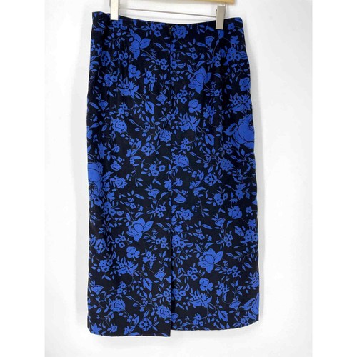 Vintage 90s Briggs Blue and Black Pencil Skirt Size 14 - Picture 5 of 7
