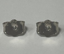 14K Solid White Gold Push Back For Earring Backing Medium 1 Piece Single 5.26MM