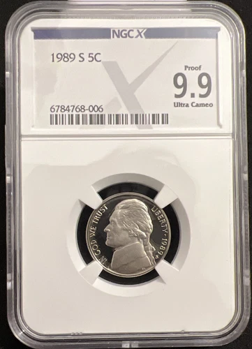 Proof 9.9 UCam 1989-S Jefferson Nickel 5c NGC X NGCX