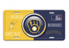 milwaukee brewers metal license plate made in usa