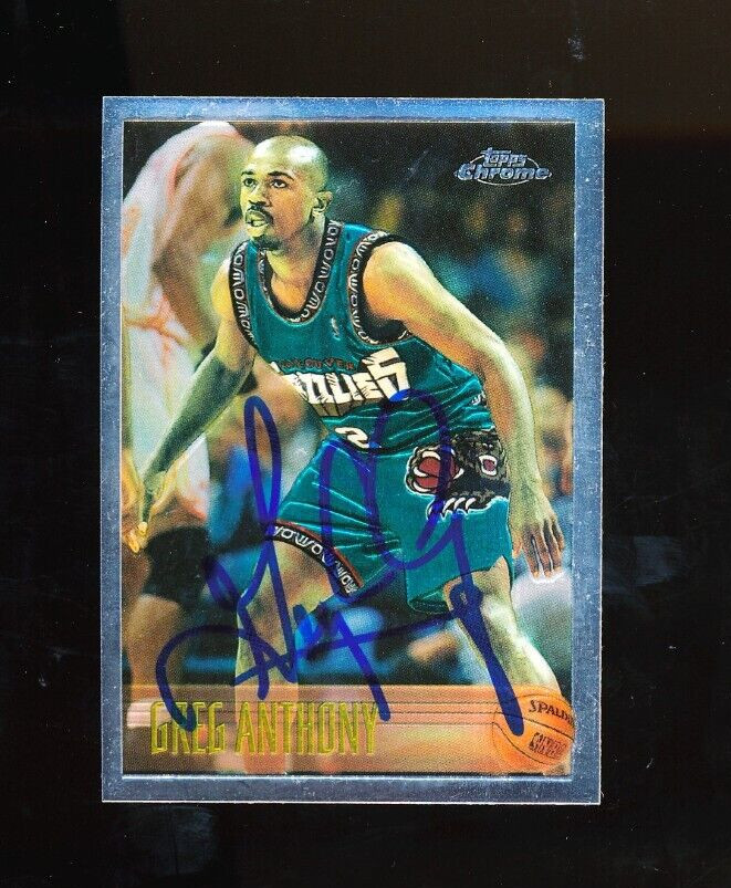 1996-97 Topps Chrome #187 Greg Anthony signed auto autograph beautiful card