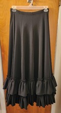 Main Street Dancewear Black Flamenco Dance Skirt Size Small Ruffled Hem