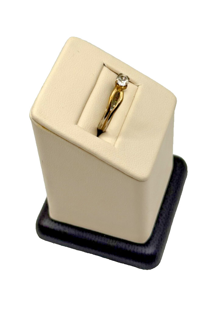 Gold Plated Solitaire Adjustable Ring With Round … - image 4