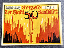 SAALFELD SAALE NOTGELD 50 PFENNIG 1921 EMERGENCY MONEY GERMANY BANKNOTE (33979)