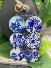 6 PC 1" 25mm Blue Tile Fridge Classroom Whiteboard Magnet Set New Free Ship 37