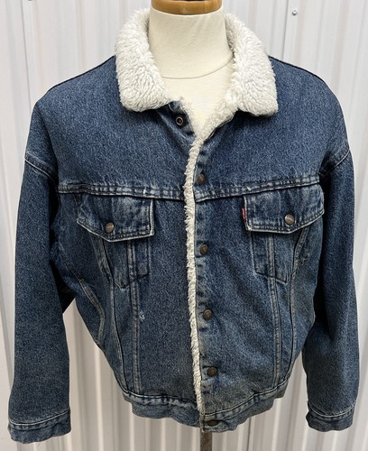 Levi’s Sherpa Jean Jacket M USA Made Warm Winter T