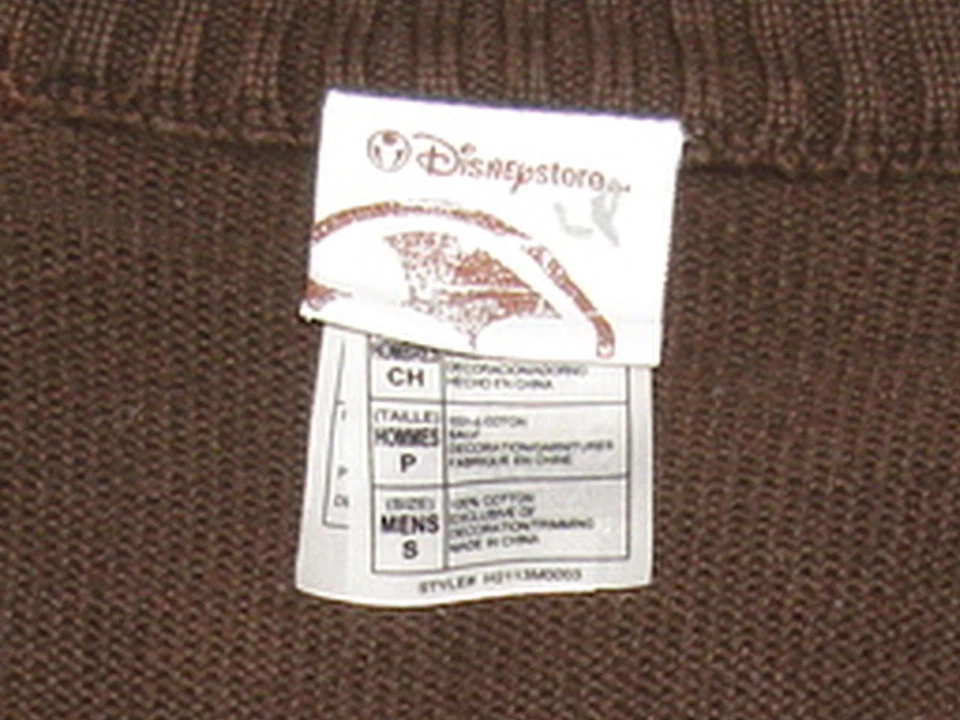 MEN'S DISNEY STORE FUNNEL NECK 1/4 ZIP COTTON SWEATER SIZE SMALL  - Image 4 of 4