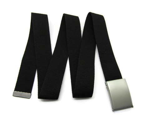 Unisex High Quality Canvas Fabric Webbing Belt Brushed Silver Buckle Army Style - Picture 15 of 275