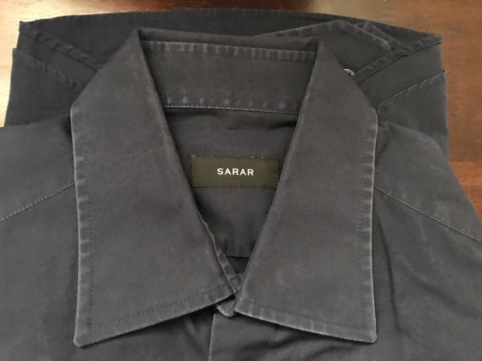 Мужская рубашка Sarar Getzner с длинным рукавом темно-синяя L 40 хлопок SLIMFIT - Изображение 3 из 4