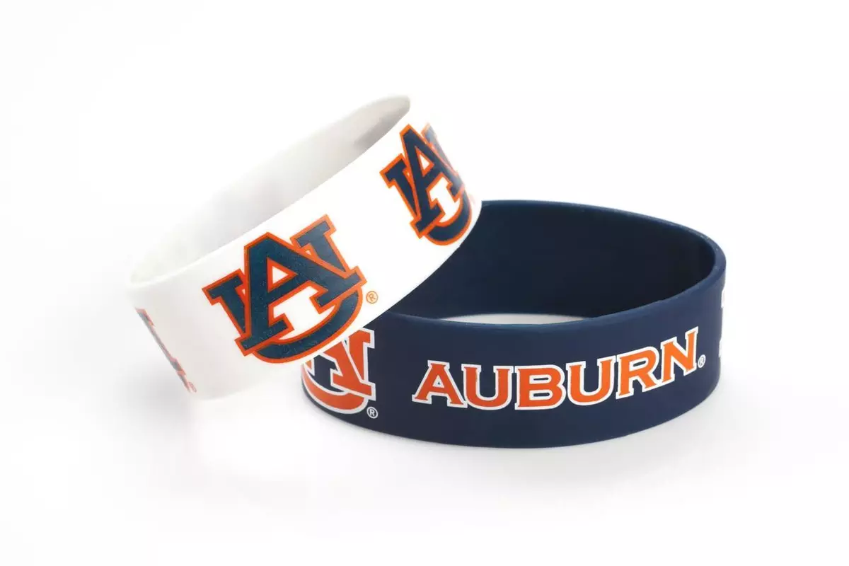 Auburn Tigers Silicone Bracelets 2 Pack Wide NEW NCAA Jewelry