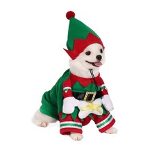 Filhome Dog Cat Christmas Elf Costume with Chest girth 14.5"; Neck Girth: 11"