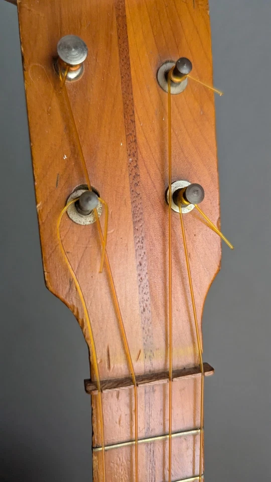 复古班卓尤克里里班卓琴 4 弦层压木边隐藏头胶木钉 — 第 3/4 张图片