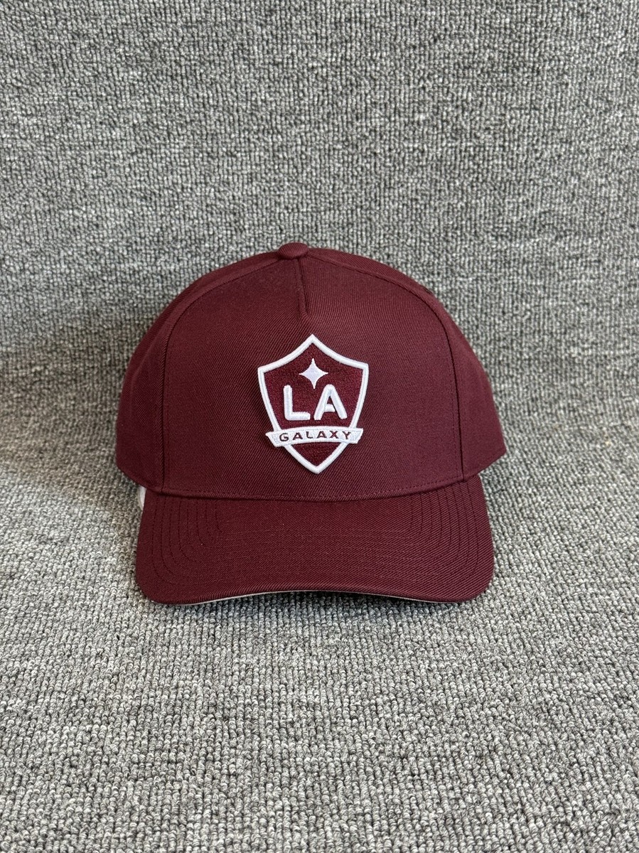 Mitchell & Ness Los Angeles Galaxy Burgundy Curved Brim Snapback Hat Cap