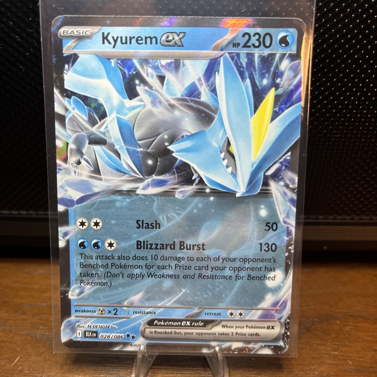 Kyurem EX 028/086 Double Black Star Holo Rare Black Bolt Pokemon TCG NM