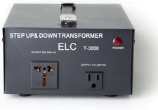 T Series 3000 Watt Voltage Converter Transformer - Step Up/Down - 110V to 220V /