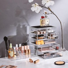Clear Acrylic Makeup Organizer 7 Drawer Vanity Cosmetic Storage Case with Drawer